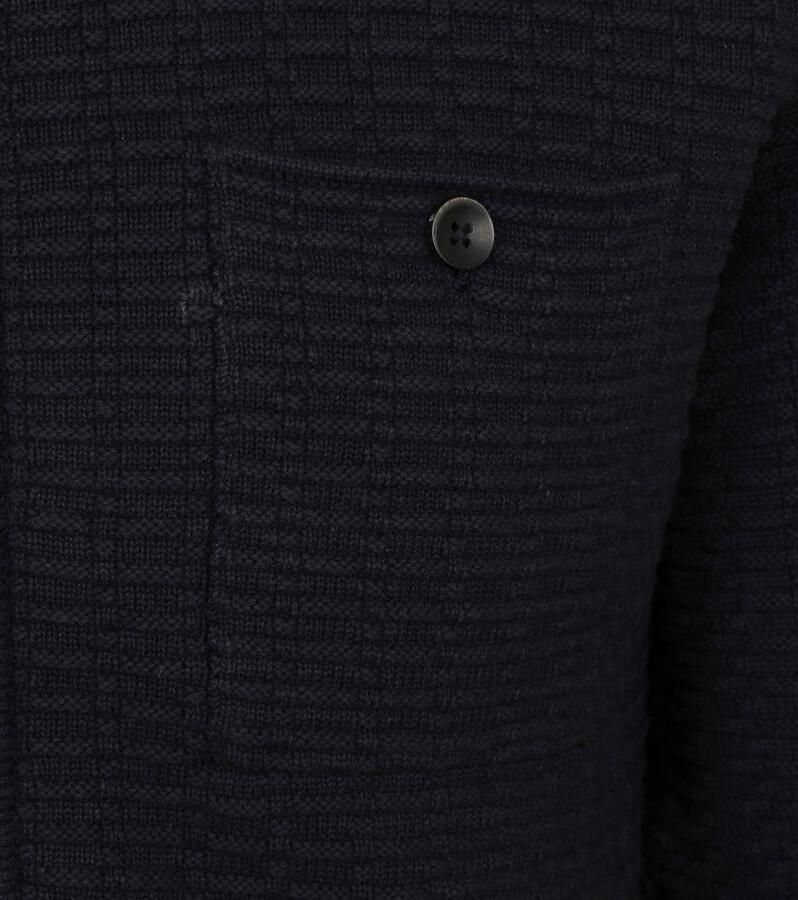 No Excess Cardigan jacquard responsible choic ink Blauw Heren - Foto 3