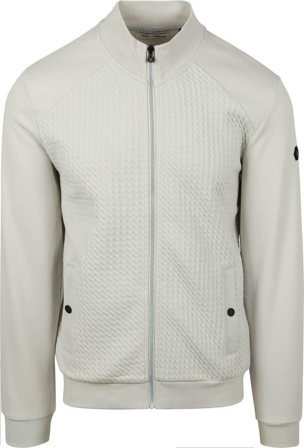 No Excess Vest Zipper Jacquard Chalk