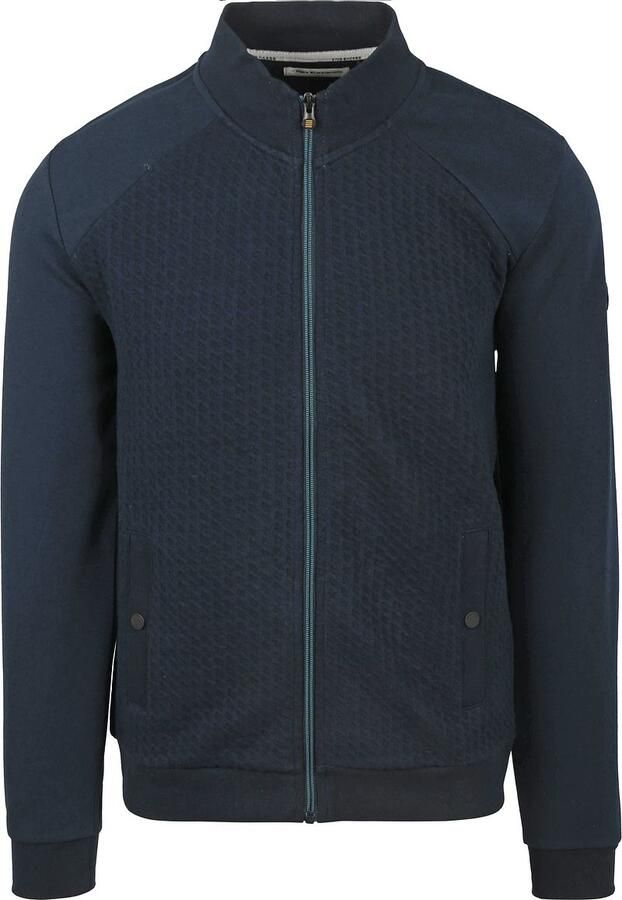 No Excess Vest Zipper Jacquard Navy