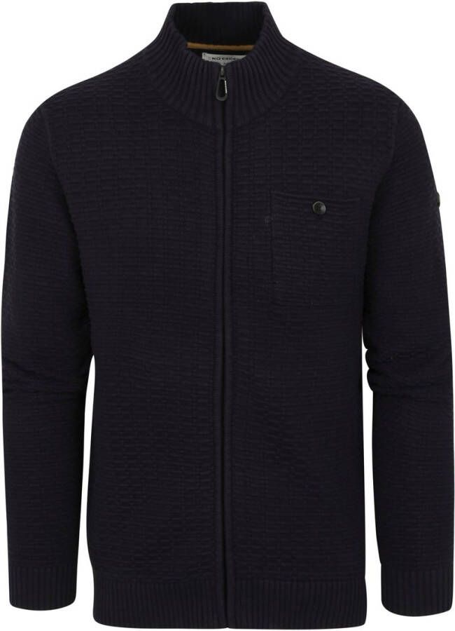No Excess Vest Structuur Navy Blauw