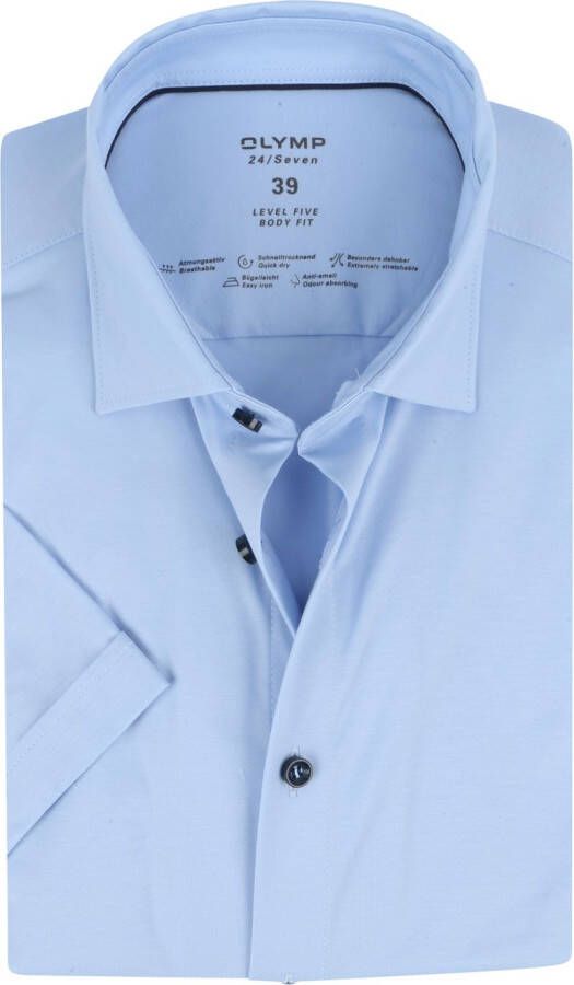 Olymp Short Sleeve Overhemd Lvl 5 24 Seven Lichtblauw