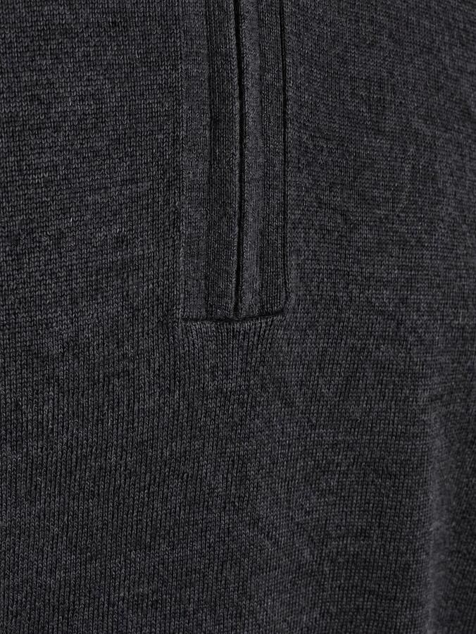 Olymp Half Zip Trui Wol Antraciet