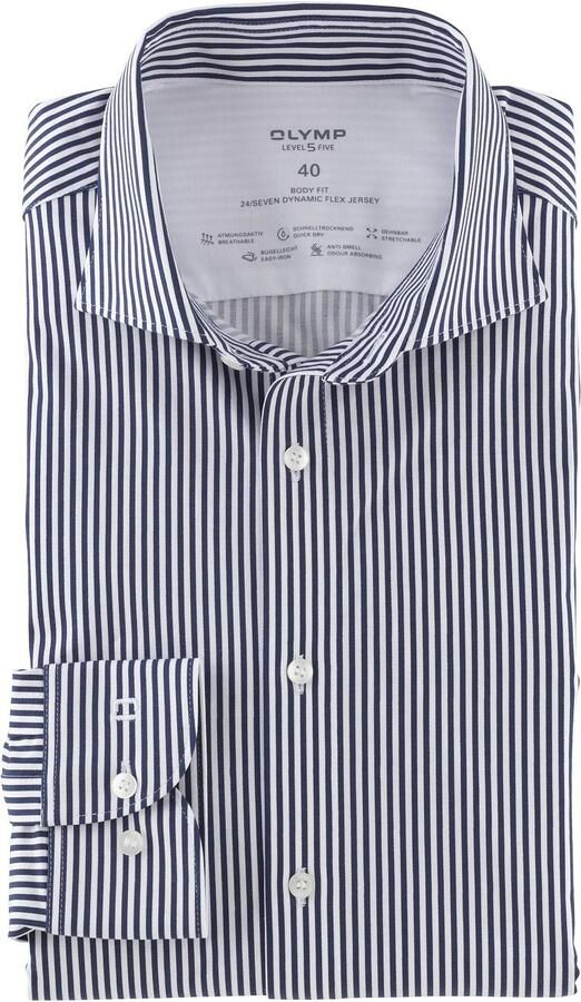OLYMP Level Five Slim fit zakelijk overhemd met streepmotief model 'Kent'