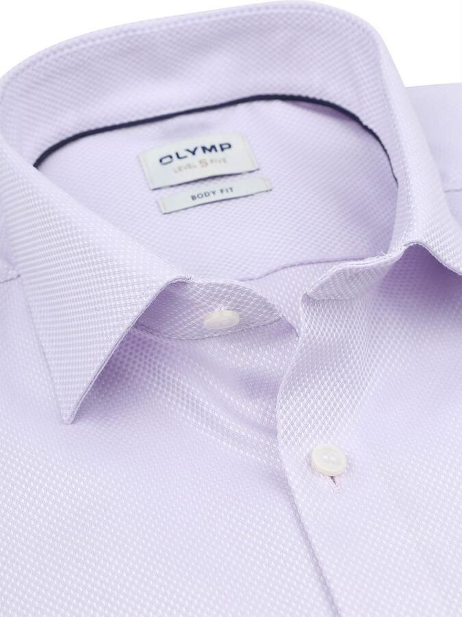 Olymp Level 5 Dobby Overhemd Roze - Foto 5