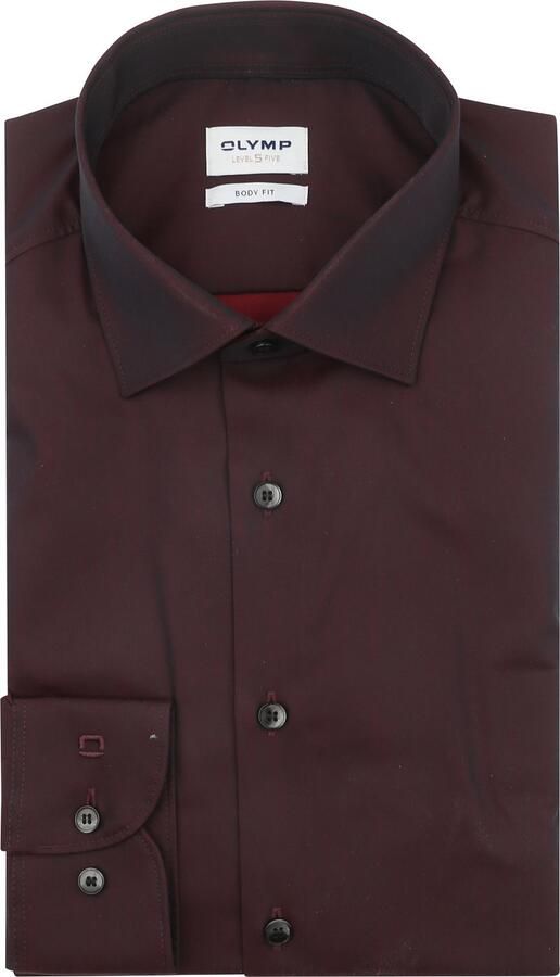 Olymp Overhemd Lange Mouw Level 5 Overhemd Burgundy