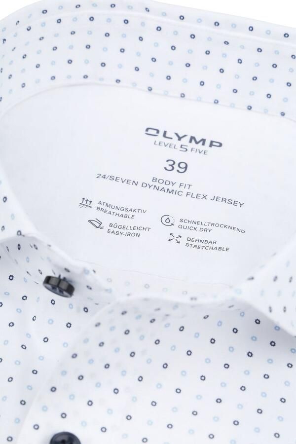 Olymp Level 5 Overhemd Stretch Print Wit - Foto 4