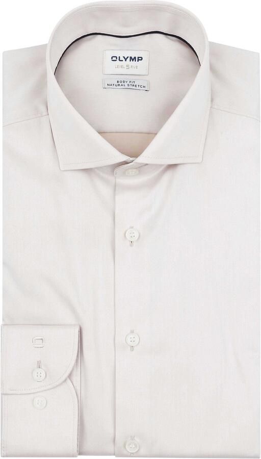 Olymp Level 5 Overhemd Twill Off White