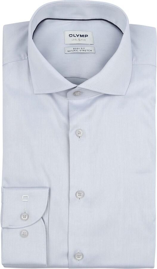 Olymp Level 5 Overhemd Twill Silver