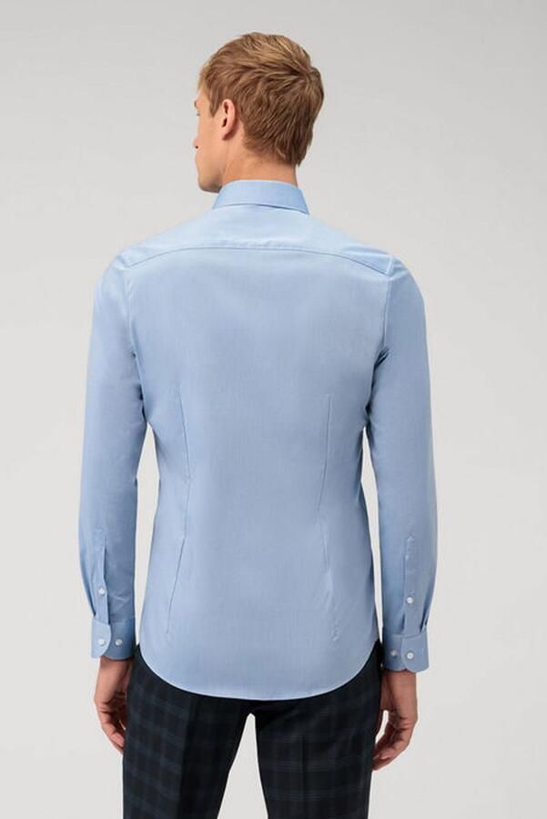 OLYMP Level Five Slim fit zakelijk overhemd van chambray - Foto 2