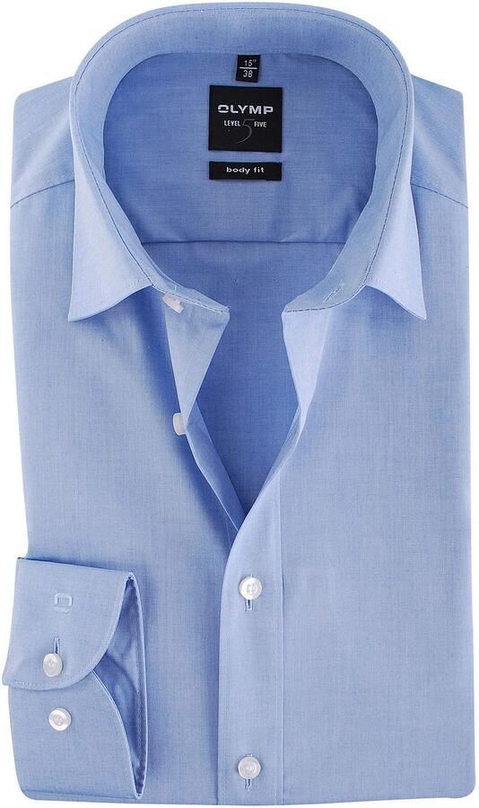 Olymp Overhemd Lange Mouw Level Five Overhemd Body-Fit Blauw - Foto 3