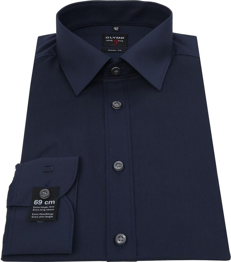 OLYMP Level Five Slim fit zakelijk overhemd van popeline met extra lange mouwen