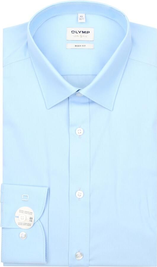 OLYMP Level Five Slim fit zakelijk overhemd met stretch en extra lange mouwen