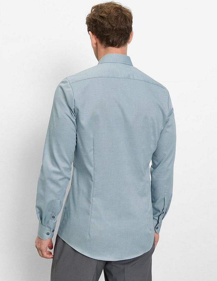 Olymp Level Five Overhemd Extra Lange Mouwen Structure Blauw - Foto 3