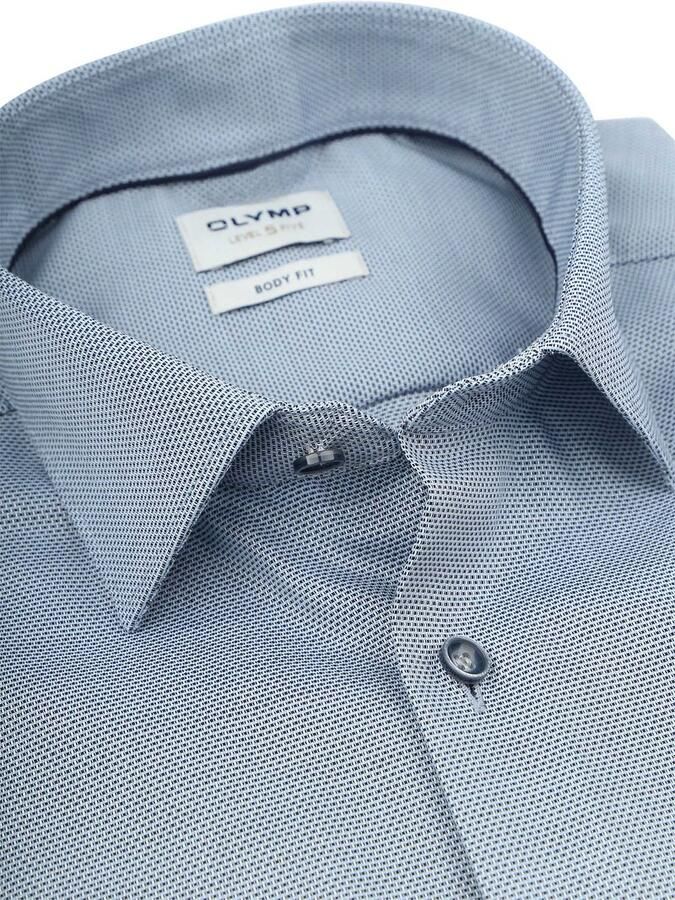 Olymp Level Five Overhemd Extra Lange Mouwen Structure Blauw - Foto 5