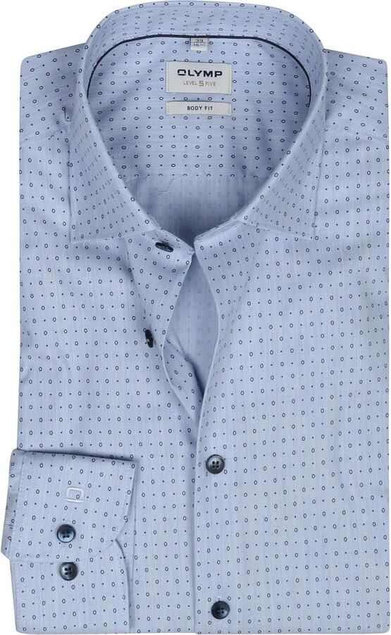 OLYMP Level Five Body fit zakelijk overhemd met all-over motief model 'Kreis' - Foto 4