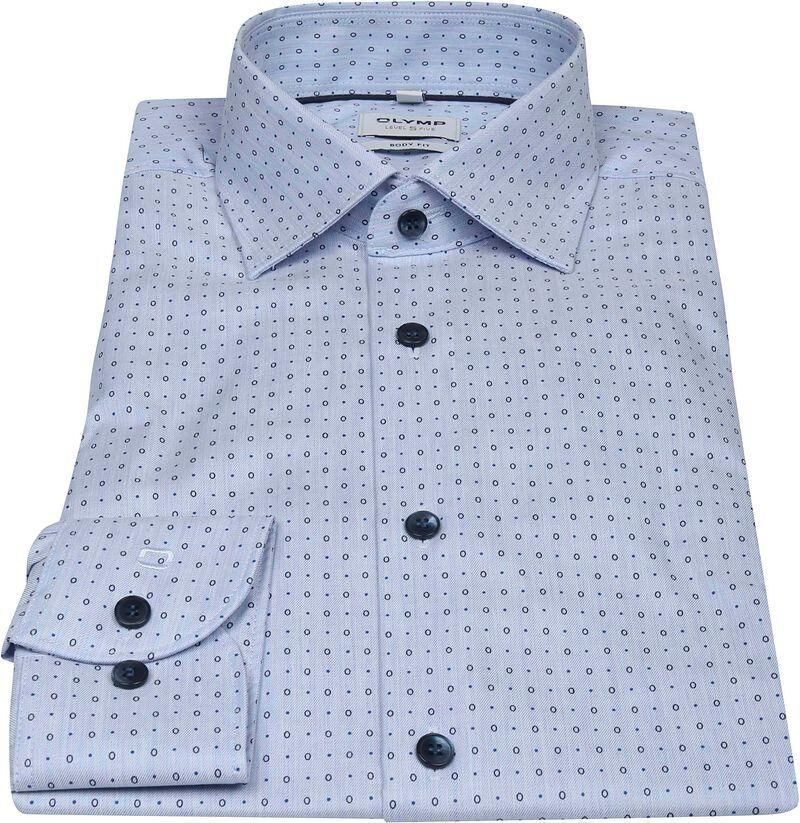 OLYMP Level Five Body fit zakelijk overhemd met all-over motief model 'Kreis' - Foto 2