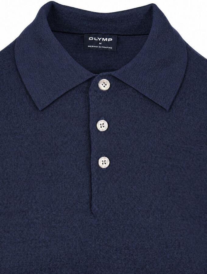 Olymp Longsleeve Poloshirt Wol Navy