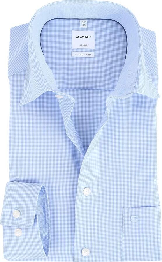 Olymp Luxor Comfort Fit Shirt Blauw Ruit - Foto 8