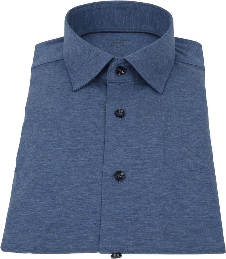 Olymp Luxor Jersey Stretch Overhemd 24 Seven Donkerblauw - Foto 2