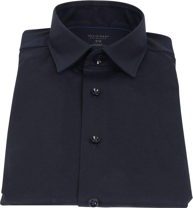 Olymp Luxor Jersey Stretch Overhemd 24 Seven Navy