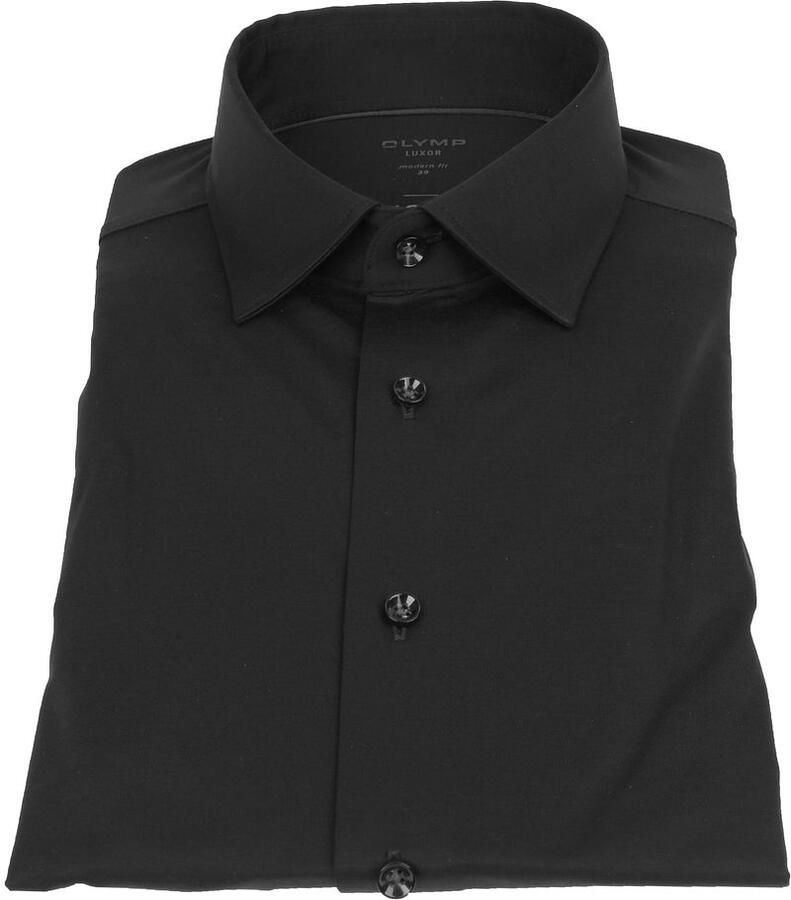 Olymp Luxor Jersey Stretch Overhemd 24 Seven Zwart - Foto 2
