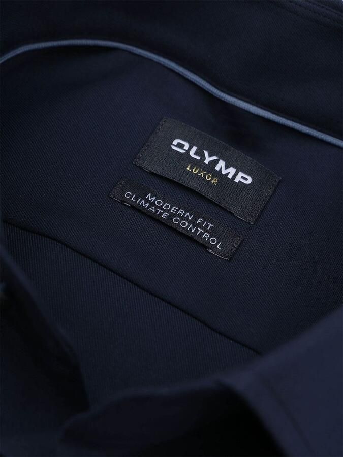 Olymp business overhemd Luxor Modern Fit normale fit donkerblauw effen katoen - Foto 10