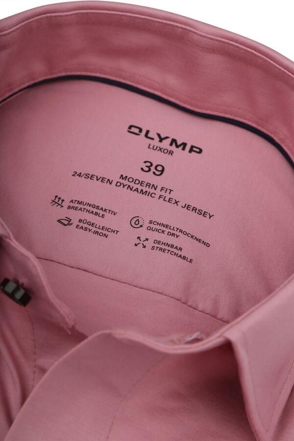 OLYMP Overhemd met lange mouwen Luxor 24 Seven modern fit jersey shirt met geurremmende materiaaleigenschappen - Foto 5