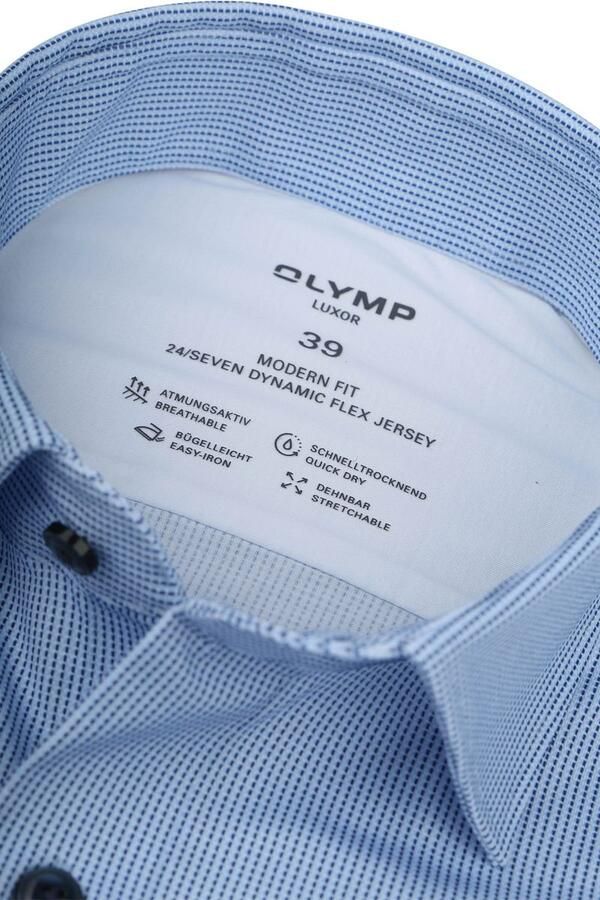 Olymp Luxor Overhemd 24 Seven Print Blauw - Foto 2
