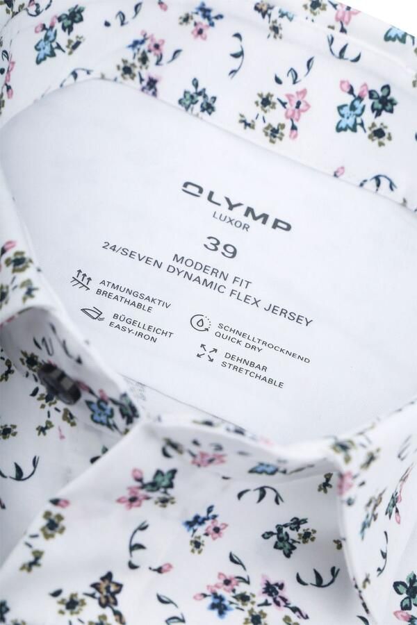 Olymp Luxor Overhemd 24 Seven Print Wit - Foto 2