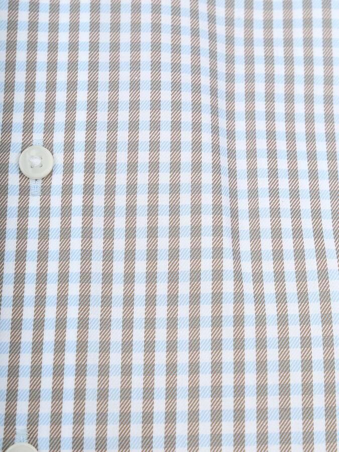 Olymp Overhemd Lange Mouw Luxor Overhemd Checks Beige Blauw - Foto 3