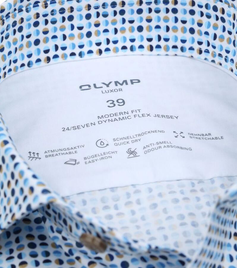 Olymp Luxor Overhemd Cirkels Blauw - Foto 2