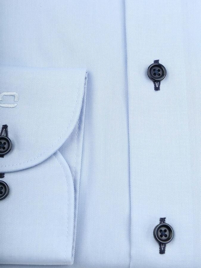 Olymp Overhemd Lange Mouw Luxor Overhemd Contrast Buttons Lichtblauw - Foto 3