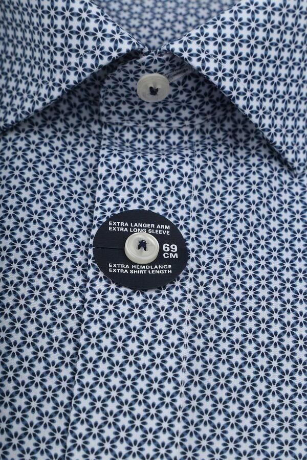 Olymp Luxor Overhemd Extra Lange Mouw Bloemenprint Blauw - Foto 3