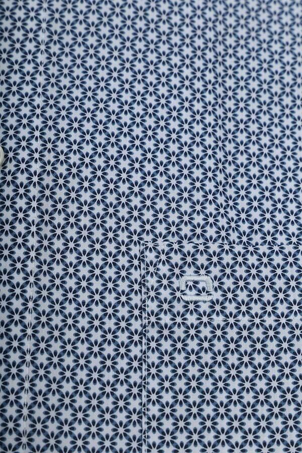 Olymp Luxor Overhemd Extra Lange Mouw Bloemenprint Blauw - Foto 4
