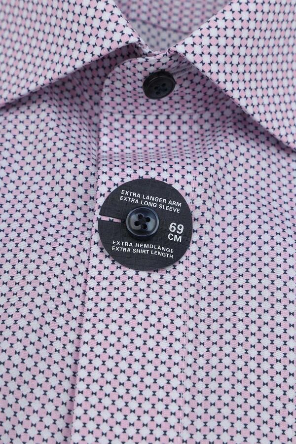 Olymp Luxor Overhemd Extra Lange Mouw Print Roze - Foto 4