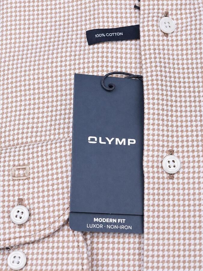 Olymp Overhemd Lange Mouw Luxor Overhemd Hooks Nougat - Foto 3