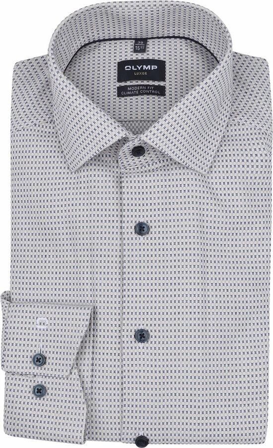 Olymp Luxor Overhemd Print Beige