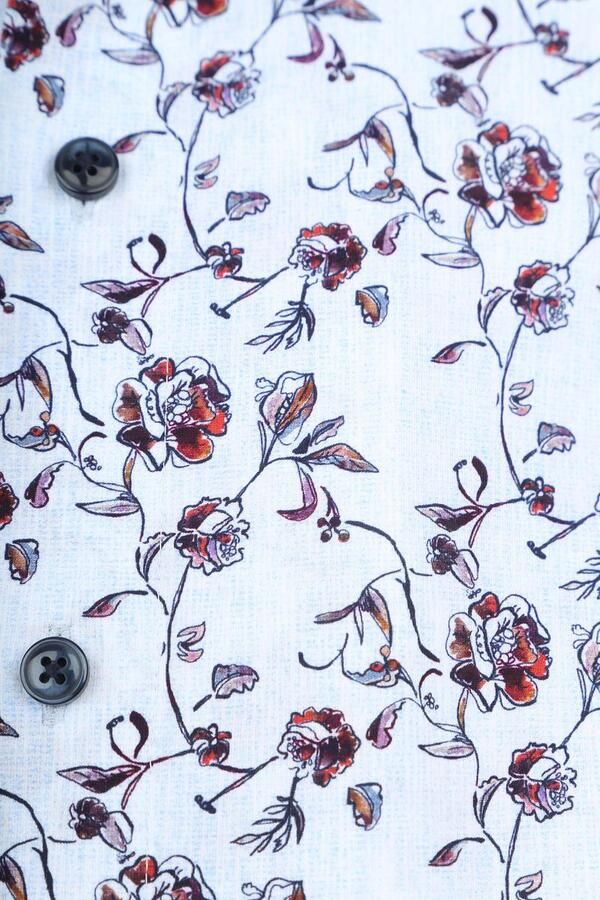 Olymp Luxor Overhemd Print Bloemen Lichtblauw - Foto 4