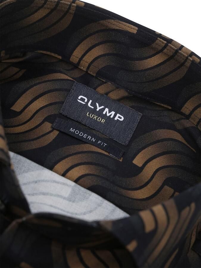 Olymp Luxor Overhemd Print Bruin - Foto 3