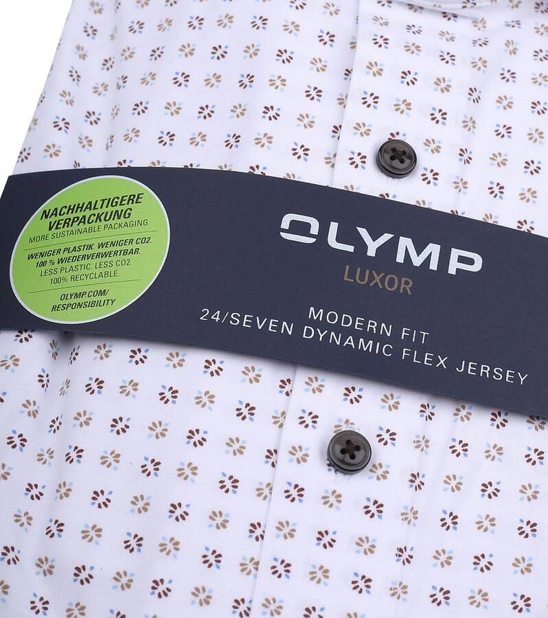 Olymp Luxor Overhemd Print Wit - Foto 2