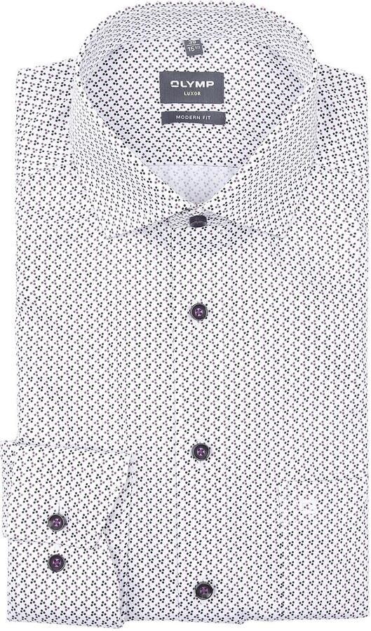 OLYMP Overhemd met lange mouwen Luxor modern fit met discreet stippenpatroon - Foto 2