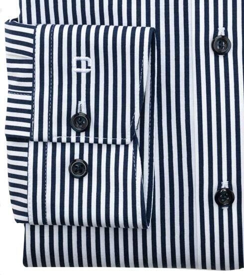 Olymp Luxor Jersey Stretch Overhemd 24 Seven Strepen Donkerblauw - Foto 4