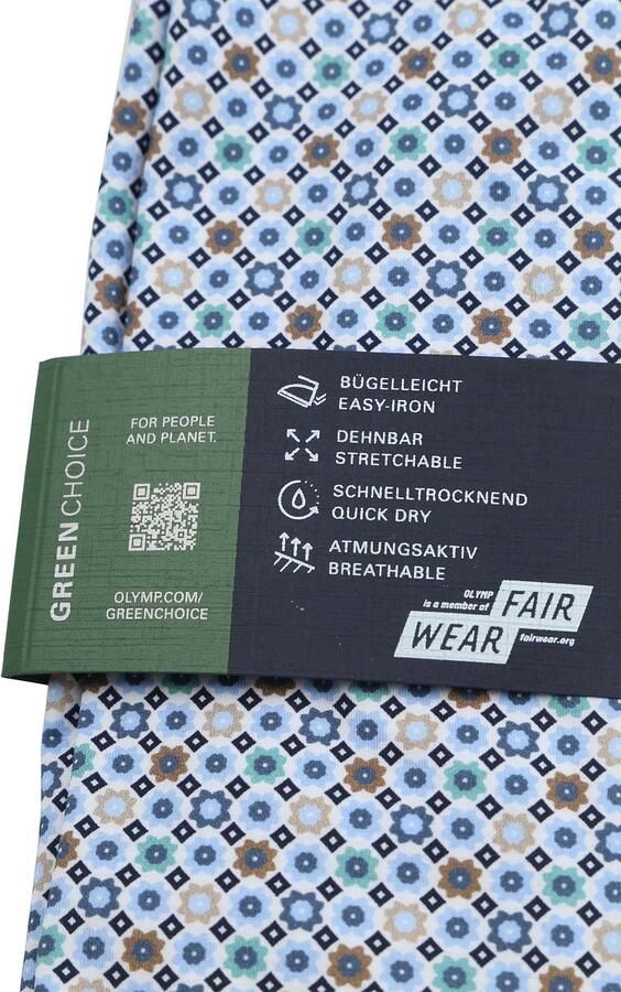 Olymp Luxor Overhemd Stretch Print Blauw - Foto 4