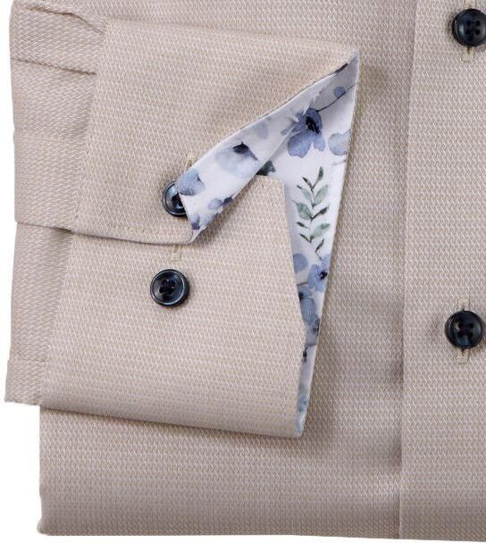 Olymp Overhemd Lange Mouw Luxor Overhemd Structure Beige - Foto 2