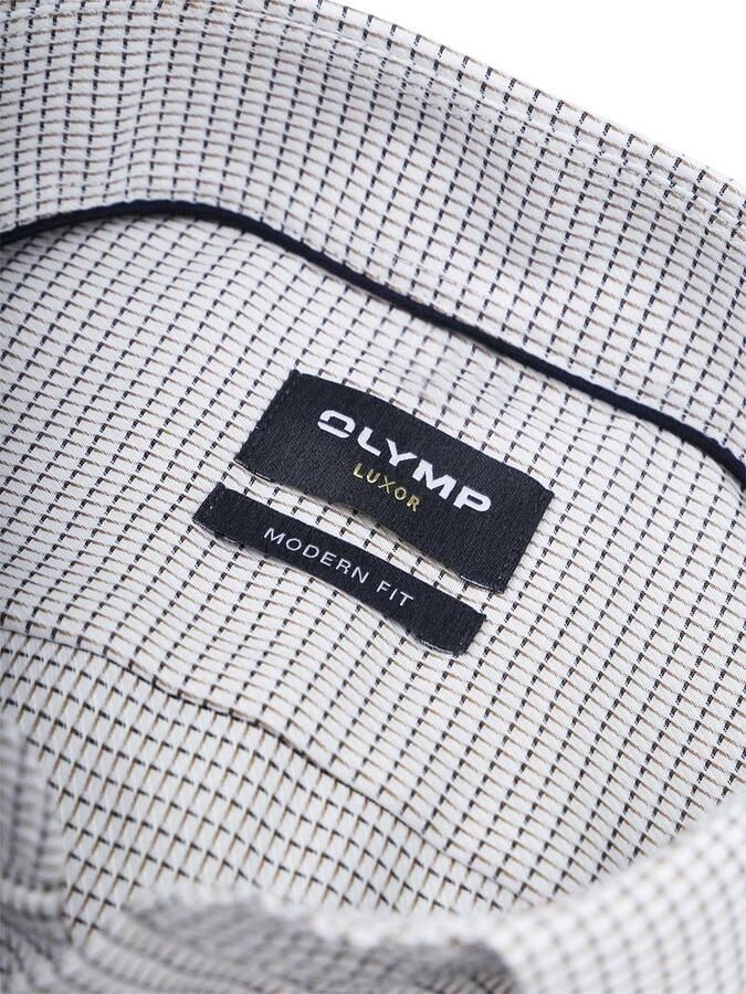 Olymp Luxor Short Sleeve Overhemd Print Nougat - Foto 2