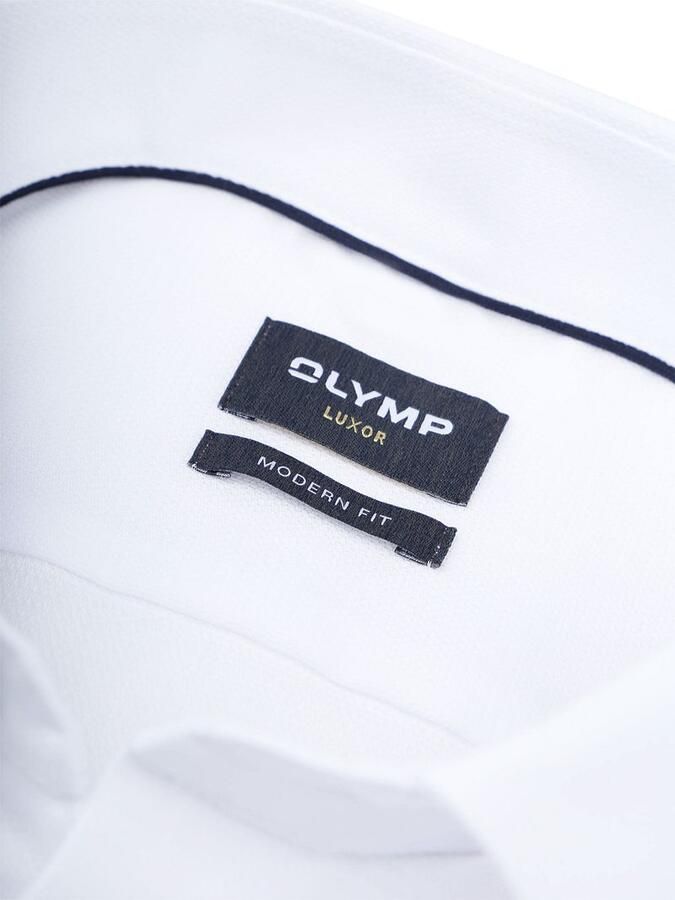 Olymp Luxor Short Sleeve Overhemd Structure Wit - Foto 2