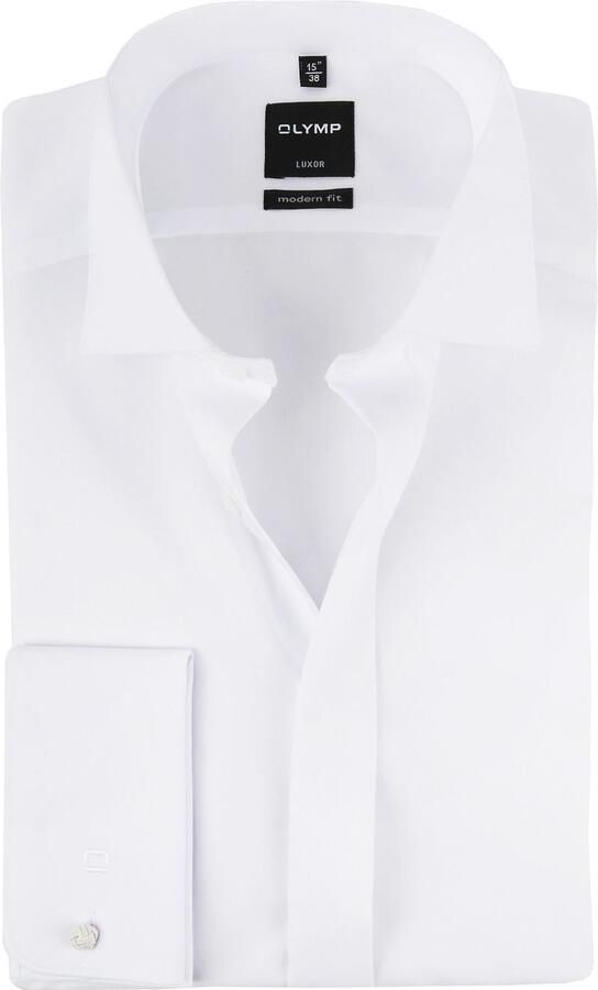 Olymp smoking overhemd Luxor Modern Fit normale fit wit effen katoen - Foto 7