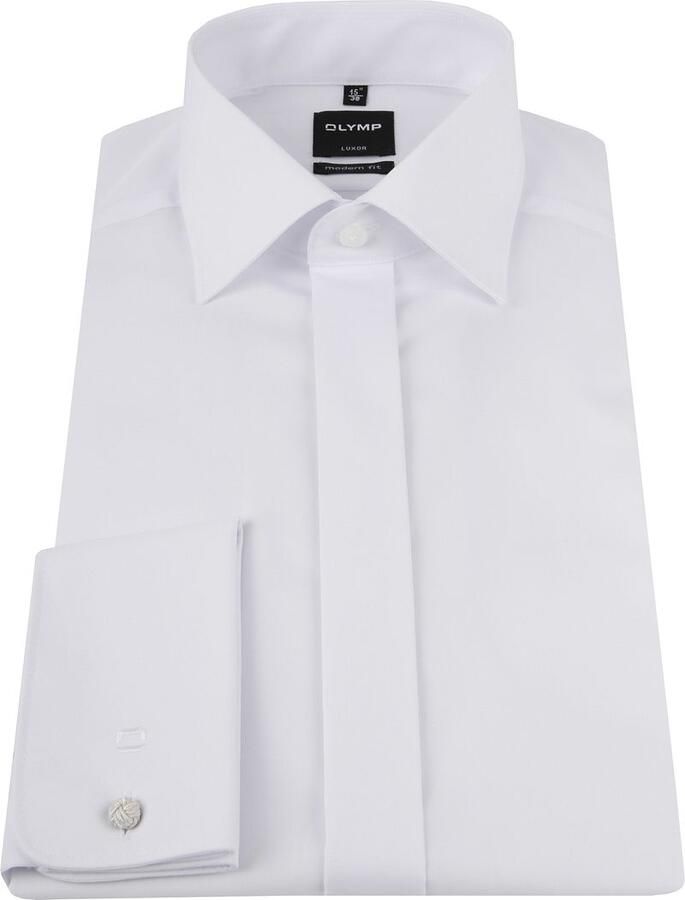 Olymp smoking overhemd Luxor Modern Fit normale fit wit effen katoen - Foto 3