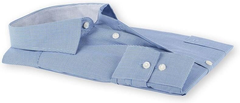 Olymp Luxor Strijkvrij Shirt Blauw Ruit Comfort Fit - Foto 3