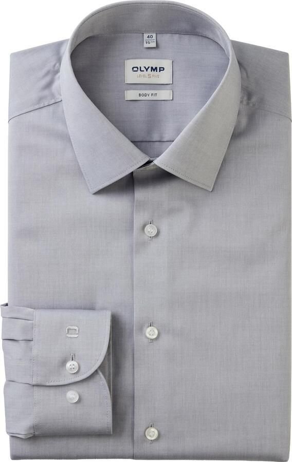 OLYMP Level Five Slim fit zakelijk overhemd van chambray